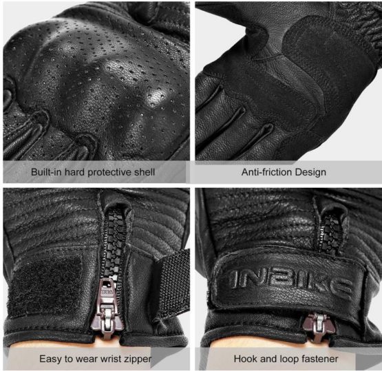 INBIKE Motorrad Handschuhe Ziegenleder